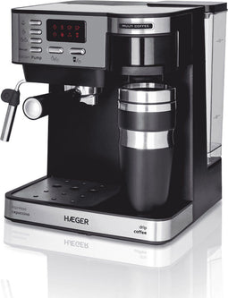 Haeger CM-145.008A - Koffiezetapparaat - 15 bar hoge druk - Zwart zilver