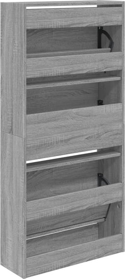 Schoenenkast 60x21x125,5 cm bewerkt hout grijs sonoma eiken