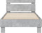 vidaXL - Bedframe - met - hoofdeinde - bewerkt - hout - betongrijs - 90x190 - cm