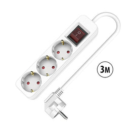 TM Electron 3-voudige Stekkerdoos - Schakelaar - 3680 W - Wit (3 m)