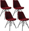 Kick kuipstoel Velvet rood - zwart frame - set van 4