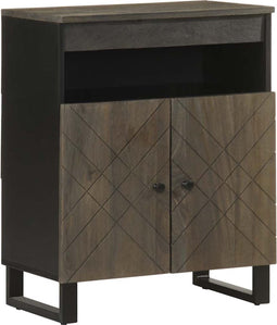 vidaXL - Dressoir - 60x33x75 - cm - massief - mangohout - zwart