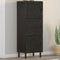 vidaXL - Hoge - kast - 40x33x110 - cm - massief - mangohout - zwart