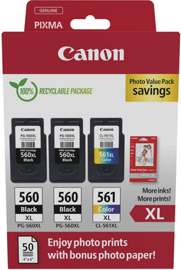 Canon 3712C012 - Inkjet Cartridge XL - Photo Value-verpakking (3 stuks)