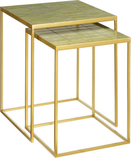 Mica Decorations Aaron Bijzettafel - Set van 2 - Minimalistisch design - Groen (2 stuks)