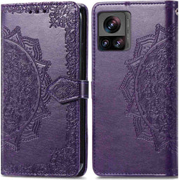 iMoshion Hoesje Geschikt voor Motorola Edge 30 Ultra Hoesje Met Pasjeshouder - iMoshion Mandala Bookcase - Paars