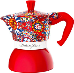 Bialetti Moka Induction Dolce&Gabbana - Moka Express - 0,09 l - Blauw Rood Wit