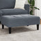 vidaXL - Voetenbank - 77x55x31 - cm - fluweel - donkergrijs