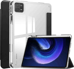 imoshion Tablet Hoes - Geschikt voor Xiaomi Pad 6 Pro, Xiaomi Pad 6 - Trifold Hardcase Bookcase transparante rand - Zwart