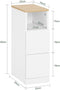 SoBuy FBT149-WN - Sofa Bijzettafel - 2 Laden en Open Vak - Wit - 20x35x60cm