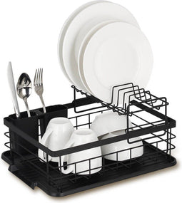 Maestro - Afdruiprek met 2 schappen - Bodem en bestekhouder - 37cm - Zwart