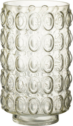 J-Line vaas Bubbels - glas - lichtgeel - large - 30.5 cm hoog