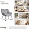 tectake® Loungefauteuil Kjeld - Relaxfauteuil - Bouclé bekleding - Lichtgrijs