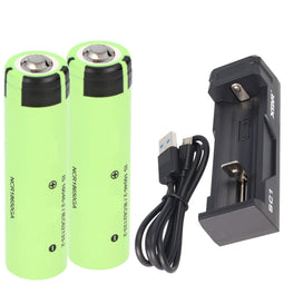 Panasonic NCR18650GA - Li-ion batterij met verhoogde positieve pool 3300mAh 3.6V - inclusief SC1 oplader (2 stuks)