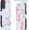 imoshion Hoesje Geschikt voor Samsung Galaxy S21 FE Hoesje Met Pasjeshouder - imoshion Design Softcase Bookcase - Wit / Roze / Blossom Watercolor White