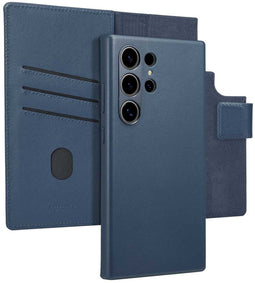 Accezz Samsung Galaxy S24 Ultra - Leather Bookcase 2-in-1 - Magnetische Ring - Nightfall Blue