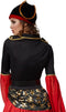 dressforfun - Vrouwenkostuum piratenkoningin XL - Jurk met veter en hoed - zwart / rood
