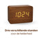 TFA-Dostmann CLOCCO - Radio Controlled Wekker - Digitaal LED scherm - Bruin