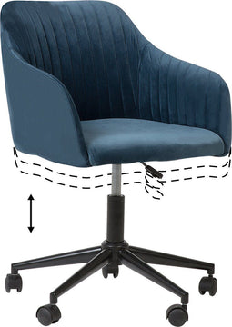 VENICE - Bureaustoel - Marineblauw - Fluweel