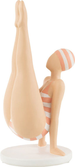 J-Line decoratie Vrouw Yoga Op Handen - polyresin - oranje