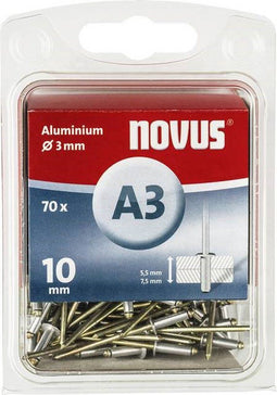 Novus Blindklinknagel A3 X 10mm, Alu SB, 70 st. - 045-0030