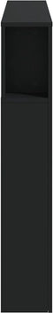 Hoofdeinde met LED 140x18,5x103,5 cm bewerkt hout zwart