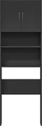 vidaXL - Wasmachinekast - 64x24x190 - cm - bewerkt - hout - zwart