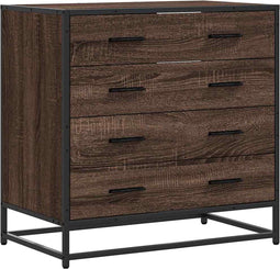 vidaXL - Ladekast - 70x41x70 - cm - bewerkt - hout - bruin - eikenkleur