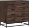 vidaXL - Ladekast - 70x41x70 - cm - bewerkt - hout - bruin - eikenkleur