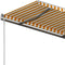 vidaXL - Luifel - vrijstaand - handmatig - uittrekbaar - 450x350 - cm - geel - en - wit