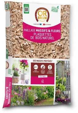 Mulch Massifs & Fleurs - BRUIN GOUD - OBRPCLA6U - 6 L - Natuurlijke houtsnippers