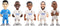 Minix - Football Stars - Manchester City - Pakje van 5 (Guardiola/Haaland/Foden/De Bruyne/Julián Álvarez) Statue 7cm
