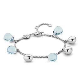 TI SENTO Armband 2884WB - Bedelarmband - Gerhodineerd zilver met lichtblauw kristal