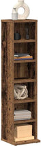 vidaXL - Cd-kast - 21x20x88 - cm - bewerkt - hout - oud - houtkleurig