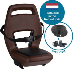 Qibbel Junior 6+ - Achterzitje - Voetbescherming + Voetsteunen - Bruin