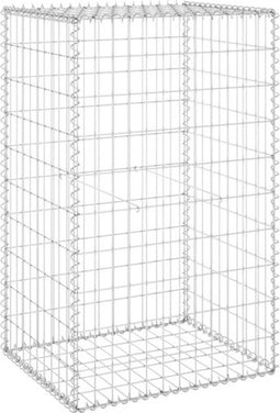 vidaXL - Schanskorfmuur - met - deksels - 60x50x150 - cm - gegalvaniseerd - staal