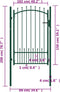 vidaXL - Poort - met - speerpunten - 100x150 - cm - staal - groen