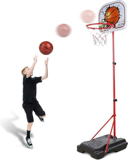 Happygetfit - Verstelbare basket voor kinderen van 80 tot 170 cm, met voetstuk, basketbalstandaard voor 3-12 jaar