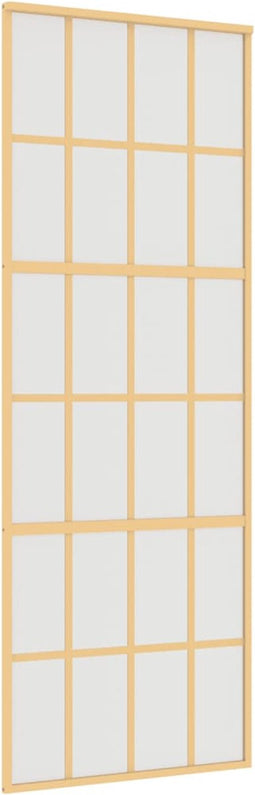vidaXL - Schuifdeur - 76x205 - cm - mat - ESG-glas - en - aluminium - goudkleurig