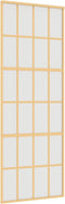 vidaXL - Schuifdeur - 76x205 - cm - mat - ESG-glas - en - aluminium - goudkleurig