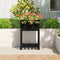 vidaXL - Plantenbak - met - schap - 54x34,5x81 - cm - massief - grenenhout - zwart