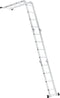Hosel Multifunctionele vouwladder 4 in 1 - 3.6M - Aluminium - Zilver zwart