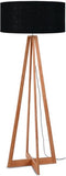 GOOD&MOJO Vloerlamp Everest - Zwart/Bamboe - Ø60cm - Scandinavisch,Bohemian - Staande lampen voor Woonkamer - Slaapkamer