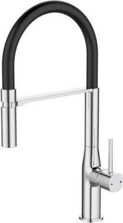 ROUSSEAU Keukenmengkraan K¯ben - Met handdouche - Chroom grijs en zwart