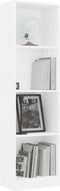 vidaXL - Boekenkast - met - 4 - schappen - 40x24x142 - cm - bewerkt - hout - wit