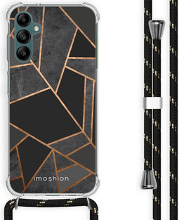 iMoshion Hoesje Geschikt voor Samsung Galaxy A14 (4G) Hoesje Met Koord - iMoshion Design Hoesje met Koord - Zwart / Black Graphic