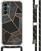 iMoshion Hoesje Geschikt voor Samsung Galaxy A14 (4G) Hoesje Met Koord - iMoshion Design Hoesje met Koord - Zwart / Black Graphic