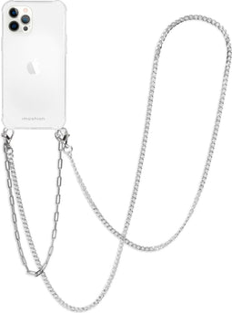 iMoshion Hoesje Geschikt voor iPhone 12 Pro Max Hoesje Met Koord - iMoshion Backcover met koord + armband - Ketting - Transparant