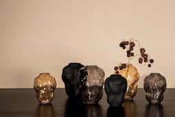 PTMD Maride Ronde Vaas - H25 x Ø19,5 cm - Glas - Zwart