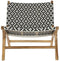 Armstoel DKD Home Decor Natuurlijk Teakboom Zwart Wit PVC (65 x 80 x 68 cm)